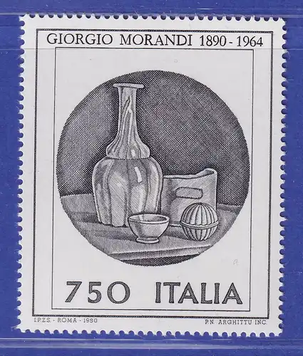 Italien 1990 Giorgio Morandi, Großes Rund-Stilleben mit Karaffe Mi-Nr. 2158 **