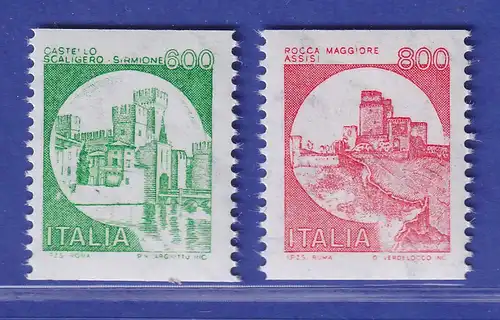 Italien 1991 Freimarken Burgen u. Schlösser in kleinerem Format Mi-Nr.2169-70 **