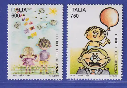 Italien 1991 Kinderzeichnungen von G. Musmeci und G. Polino Mi-Nr. 2186-87 **