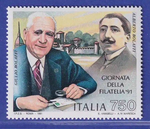 Italien 1991 Tag der Briefmarke Giulio und Alberto Bolaffi  Mi-Nr. 2198 **