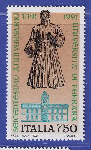 Italien 1992 Statue des Markgrafen Alberto V.d´Este  Mi-Nr. 2202 **