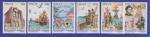 Italien 1992 Briefmarkenausstellung GENOVA `92 Genua (II). Mi-Nr. 2242-47 **