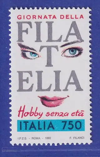 Italien 1992 Tag der Briefmarke Frauengesicht  Mi-Nr. 2248 **