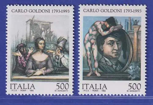 Italien 1993 Carlo Goldoni Dramatiker  Mi-Nr. 2267-68 **