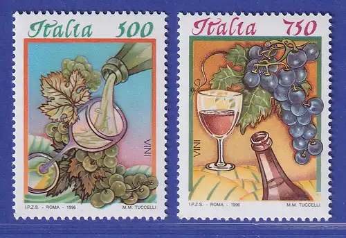 Italien 1996 Speisen (III). Weißwein und Rotwein  Mi-Nr. 2422-23 **