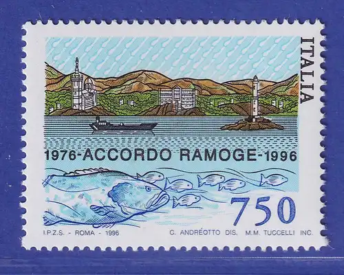 Italien 1996 Küstenlandschaft mit Bauwerken aus St.Raphael RAMOGE Mi-Nr. 2434 **