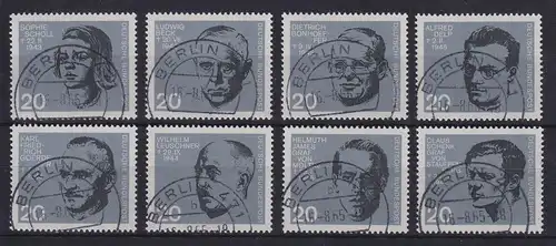 Bund 1964 Einzelmarken aus Widerstands-Block Mi-Nr. 431-38 Satz kpl. O BERLIN