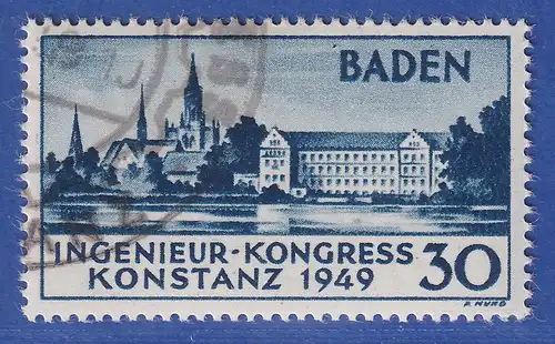 Französische Zone Baden Konstanz Mi.-Nr. 46 I gest. geprüft Schlegel BPP