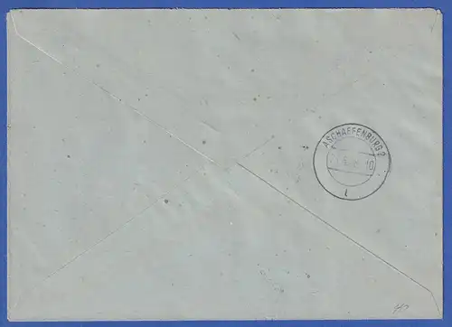 Währungsreform 1948 R-Brief aus LOHR mit u.a. 5 Mark Taube Mi.-Nr. 962