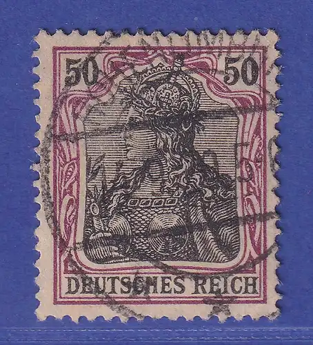Dt. Reich Germania Kriegsdruck 50 Pf Mi.-Nr. 91 II y  gestempelt gepr. Zenker