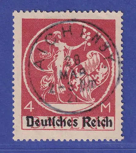 Dt. Reich 1920 Abschiedsserie 4 M  Mi.-Nr. 135 I PF IV  O AICH i. NBY gpr. INFLA