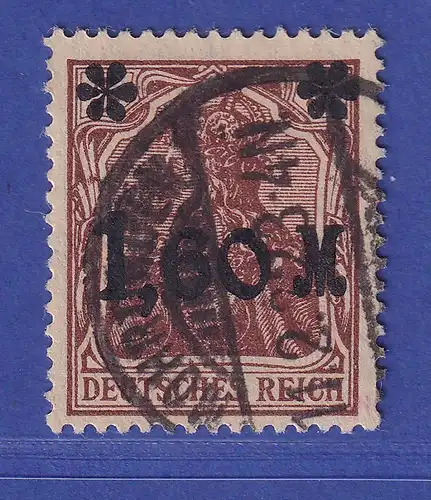 Dt. Reich 1921 Germania mit Aufdruck 1,60 M  Mi.-Nr. 154 I b  O gepr. INFLA