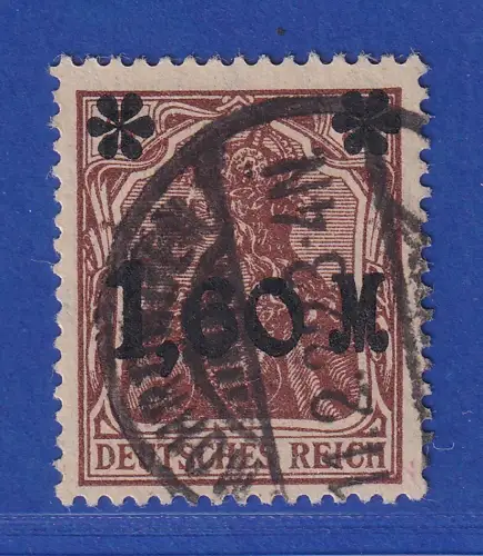 Dt. Reich 1921 Germania mit Aufdruck 1,60 M  Mi.-Nr. 154 I b  O gepr. INFLA