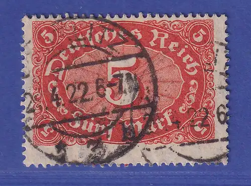 Deutsches Reich 1921 Ziffer 5 Mark  Mi.-Nr. 174 c  gestempelt gepr. INFLA