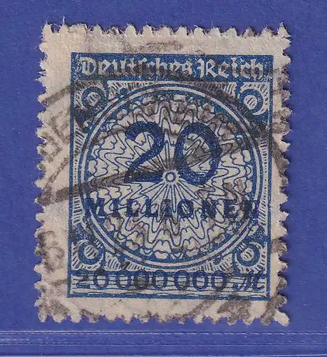 Dt. Reich 1923 Korbdeckelmuster 20 Mio. Mark  Mi.-Nr. 319 B  O gepr. INFLA