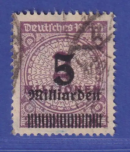 Dt. Reich 1923 Korbdeckelmuster 5 Mrd. Mark  Mi.-Nr. 332 Aa  O gepr. INFLA