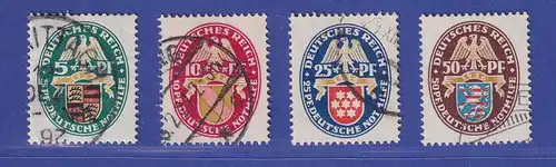 Deutsches Reich 1926 Nothilfe Wappen  Mi.-Nr. 398-401 gestempelt