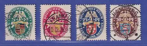 Deutsches Reich 1926  Nothilfe Wappen  Mi.-Nr. 398-401 gestempelt
