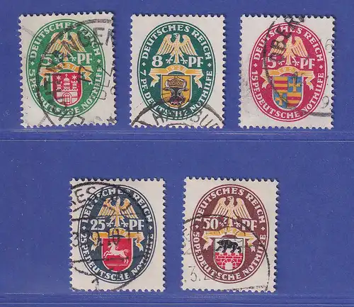 Deutsches Reich 1928 Nothilfe Wappen  Mi-Nr. 425-429  gestempelt