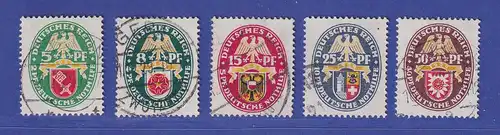 Deutsches Reich 1929 Nothilfe Wappen Mi.-Nr. 430-434 gestempelt