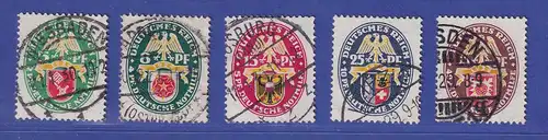 Deutsches Reich 1929 Nothilfe Wappen Mi-Nr. 430-434  gestempelt