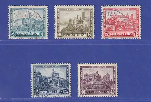 Deutsches Reich 1932 Nothilfe Burgen und Schlösser Mi.-Nr. 474-478 gestempelt