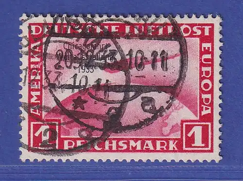 Dt. Reich 1933 Flugpostmarke Zeppelin Chicagofahrt 1 RM Mi.-Nr. 496 gestempelt