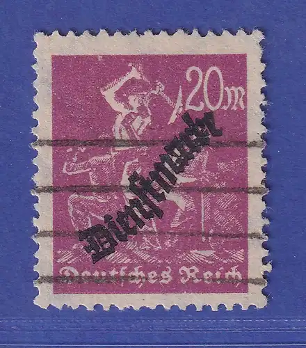 Deutsches Reich 1923 Dienstmarke 20 Mark Mi.-Nr. 75 Y  gestempelt gepr. INFLA