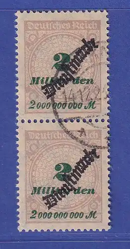 Deutsches Reich 1923 Dienstmarken Mi.-Nr. 84 senkr. Paar  O gepr. INFLA
