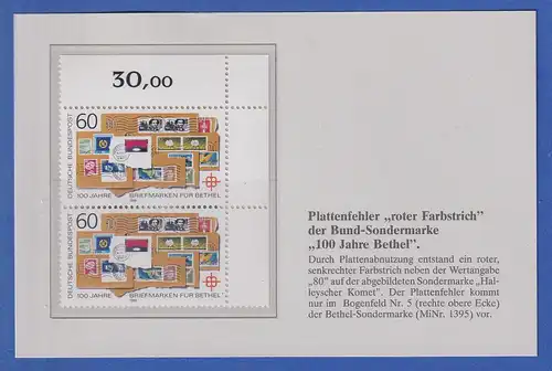 Bundesrepublik 1988 Briefm. für Bethel Mi.-Nr. 1395 mit PLF II roter Strich **