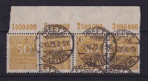 Deutsches Reich  1923 Mi.-Nr. 275 a  POR-Viererstreifen O PREETZ