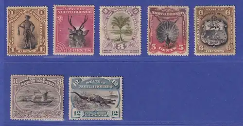Nord-Borneo 1897 Landesmotive Mi.-Nr. 69-75 Teilsatz (*)