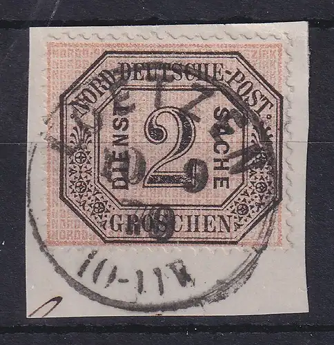 Norddeutscher Bund Dienstmarke 2Gr. Mi.-Nr. 5  gest. LOETZEN auf Briefstück