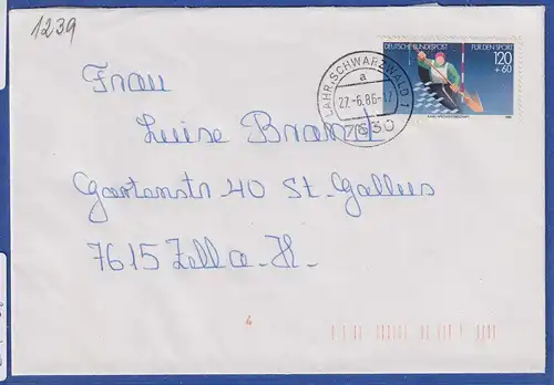 Bund Sporthilfe Mi.-Nr. 1239 EF auf Brief v. LAHR nach Zell a. H. 1985
