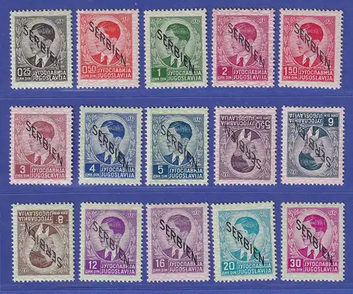 Dt. Besetzung 2.Weltkrieg Serbien  Mi.-Nr. 1-15 postfrisch ** (3 Werte *)  