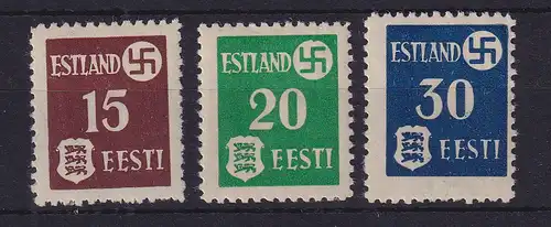 Dt. Besetzung 2.Weltkrieg Estland Landespost Mi.-Nr. 1-3 y  postfrisch **