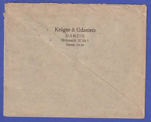 Danzig 1931  Auslandsbrief nach St. Gallen (Schweiz)