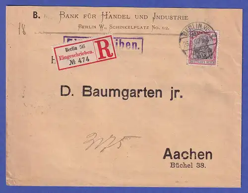 Deutsches Reich 1902 Mi.-Nr. 75 als EF auf R-Brief von Berlin nach Aachen