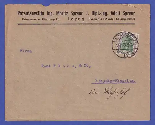 Deutsches Reich 1922 Mi.-Nr. 150 als EF auf Orts-Brief Leipzig
