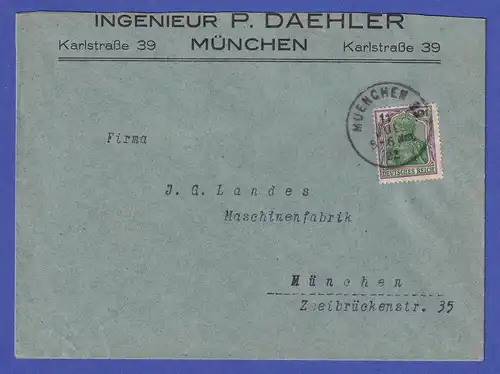 Deutsches Reich 1922 Mi.-Nr. 150 als EF auf Orts-Brief München