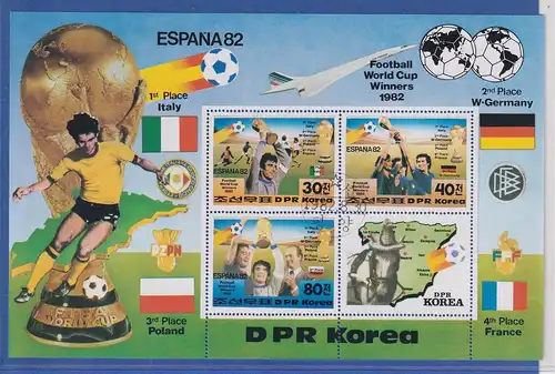Korea-Nord 1982 Gewinner Fussball-WM 1982 Spanien Blockausgabe O Mi-Nr Block 124