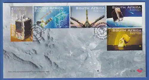 Südafrika 2011 Weltraum-Satellit SumbadilaSAT  Mi.-Nr. 2042-46 auf FDC