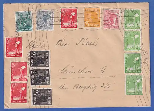 Währungsreform 1948 Orts-Brief aus MÜNCHEN vom 22.6.48 