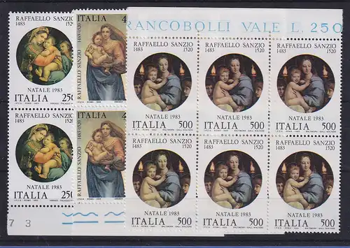 Italien 1983 Weihnachten 500. Geb. von Raffael Mi.-Nr. 1861-63 6er-Blocks **