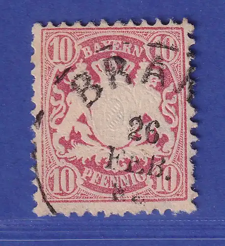 Bayern Wappen 10Pfg. Erstauflage lilarot  Mi-Nr. 39a gestempelt gepr. Zenker VÖB