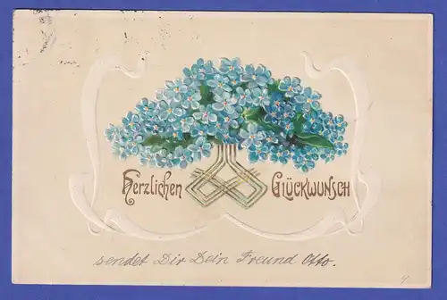 Bayern Wappen 2Pfg Mi.-Nr. 65y auf Orts-Postkarte MÜNCHEN 1905
