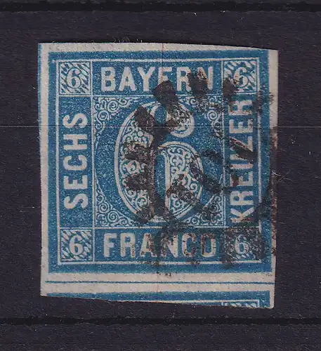 Bayern 6 Kreuzer blau Mi.-Nr. 10 mit GMR 101 Edenkoben