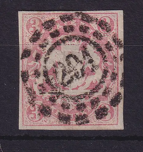 Bayern Wappen 3 Kreuzer rot Mi.-Nr. 15 mit OMR 291 Ludwigshafen