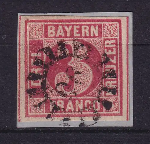 Bayern 3 Kreuzer rot Mi.-Nr. 9 mit GMR 96 Ebensfeld