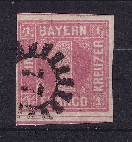 Bayern 1 Kreuzer rot Mi.-Nr. 3 I a mit GMR 77